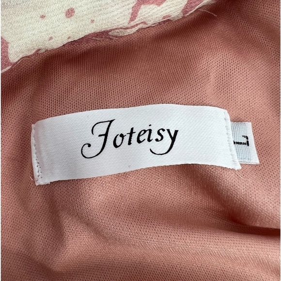 Foteisy Pink Cream Floral Baby Doll Dress Size Large Women's - Picture 2 of 6